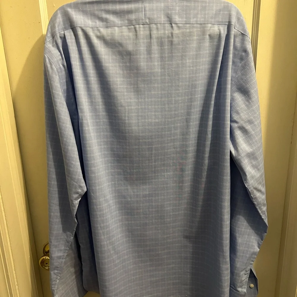 POLO RALPH LAUREN classic blue dress shirt men’s‎ 17 1/2 pony cotton stretch